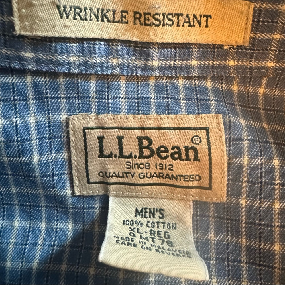 L.L. Bean Wrinkle Resistant Long Sleeve Button Down Men’s Shirt Size XL Reg - Picture 7 of 8